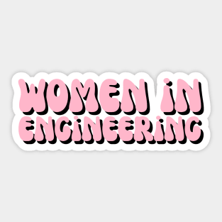 Pink & Black Groovy Women in Engineering Sticker